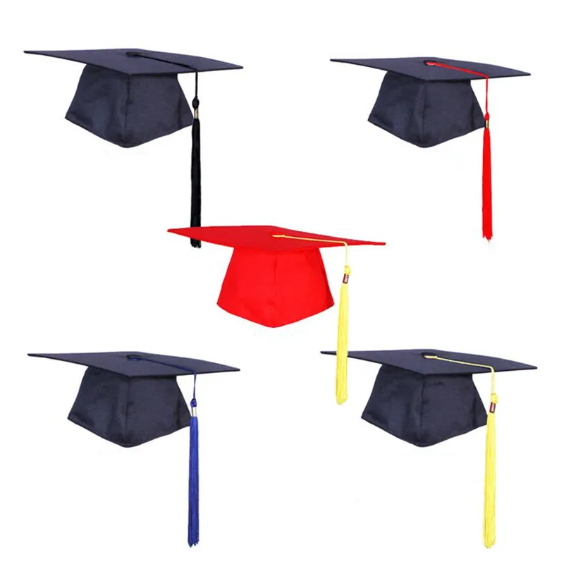 

Bachelor Cap With Tassels School Graduation Party Mortarboard University Master Doctor Academic Hat Party Supplies 25*25CM