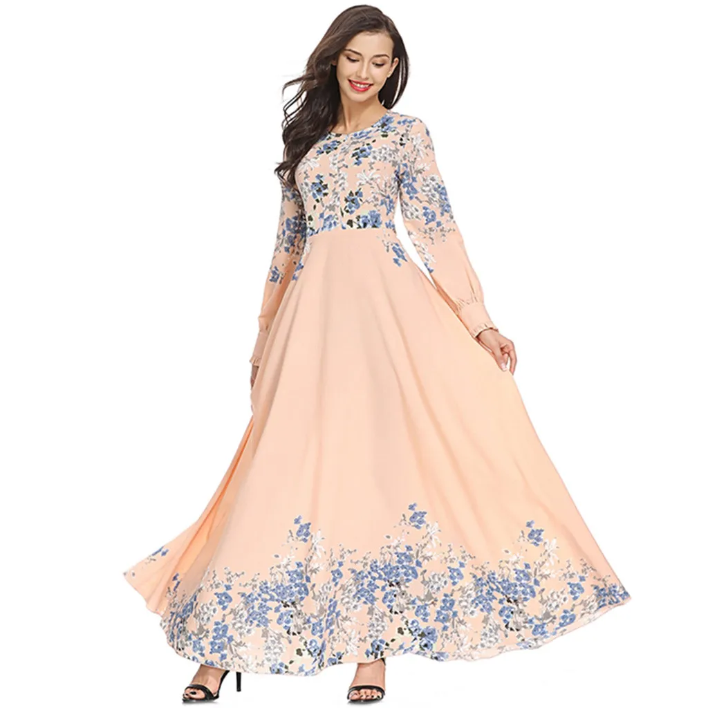 

brand pink Muslim dress long middle East Muslim Blue white Loose Solid Color Robe Clothing Abaya Islamic Arab Kaftan Musulmán#20