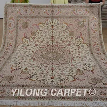 Yilong 8'x10' турецкий Шерсть Ковры персидский Золотой изысканный Шерсть Шелк персидские ковры(1337