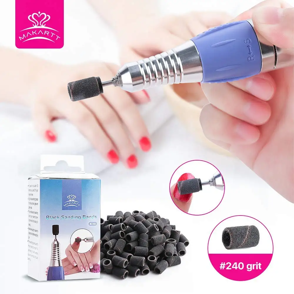 Makartt #240 тонкая шлифовальная лента Dremel для ногтей Песочная 100 шт. акриловых Маникюр