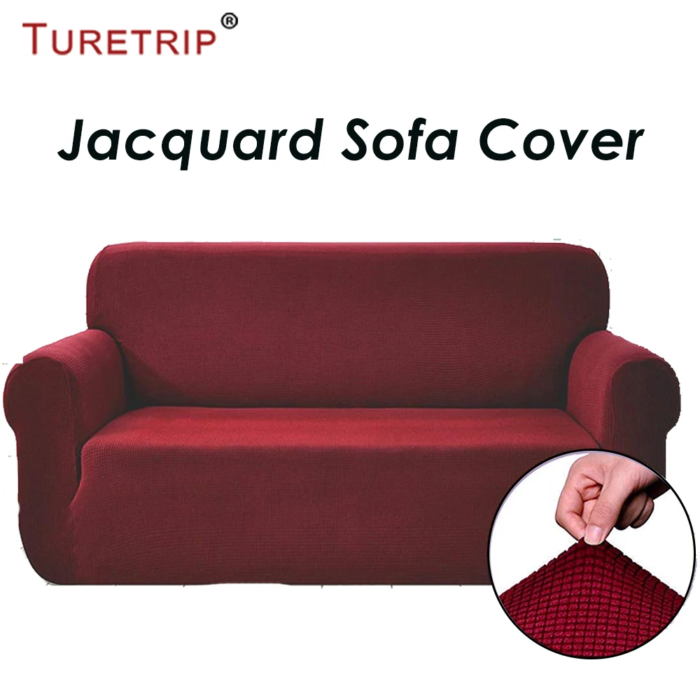 red jacquard sofa cover (1)