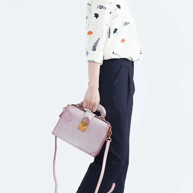

New handmade fog wax head layer leather art retro large capacity shoulder bag handbag