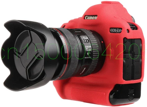 Free shipping DSLR SLR Camera Bag Lightweight Camera Bag silicone Case Cover for Canon 1DX Red