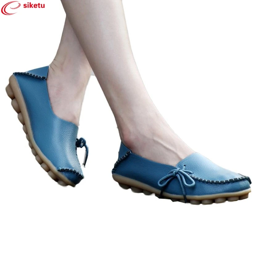Charming Nice siketu Best Gift New Brand Lady Women Leather Shoes Loafers Soft Leisure Flats Female Casual Shoes Jn5 Y35 siketu best gift baby flats tassel soft sole cow leather shoes infant boy girl flats toddler moccasin bea6624