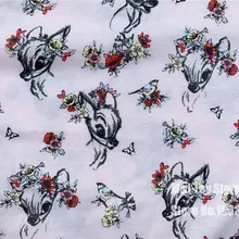 50x175 см Мультфильм Олень Бэмби мягкий вязаный хлопок для маленьких девочек одежда ткань для рукоделия ручной работы ремесло девочка детская одежда юбка