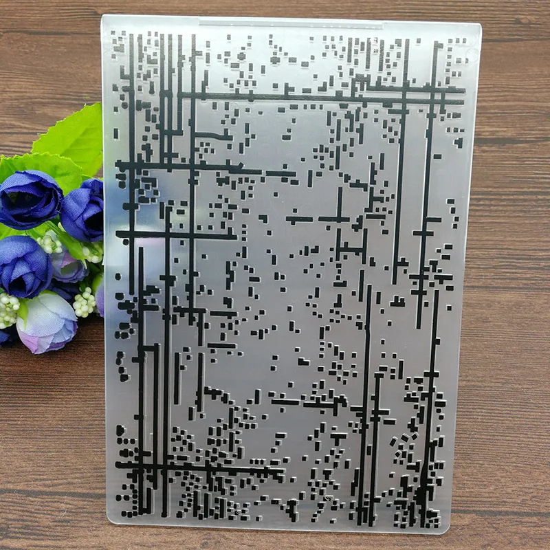 

PLASTIC EMBOSSING FOLDER dots line rain abstract code DIY scrapbook album card gift packing decoration cutting dies paper craft