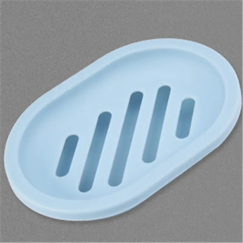 4 цвета аксессуары для ванной комнаты слив ванной мыло держатель Нескользящие футлярчики для мыла лоток держатель губки для ванной кухонный инструмент - Цвет: Синий