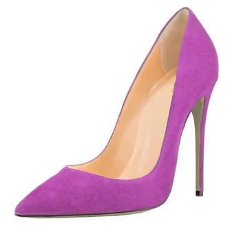 THEMOST Women pumps Pointed toe Super high heels Red Black high-heeled Big size 34-48 Spring Autumn Flock Thin heels Rubber Sale