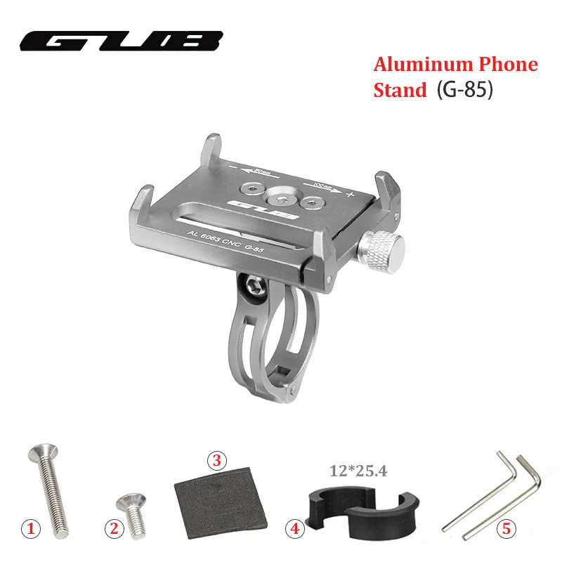 GUB G85 g-85 Алюминий Велосипедный Спорт держатель телефона для 3.5-6.2 дюймов смартфон Регулируемый универсальный Поддержка GPS велосипед Телефон стенд - Цвет: Silver