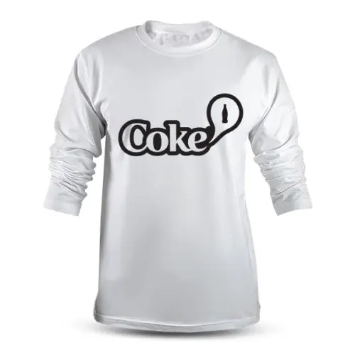L6028-WH Diet Bottle Happiness Vintage White Long Sleeve T-Shirt | Мужская одежда
