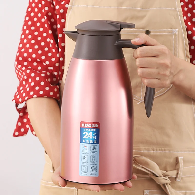 

Insulating Kettle Household Large Capacity Hot Water Bottle 304 Stainless Steel Liner Insulating Cold Water Bottle 2L Water Jug