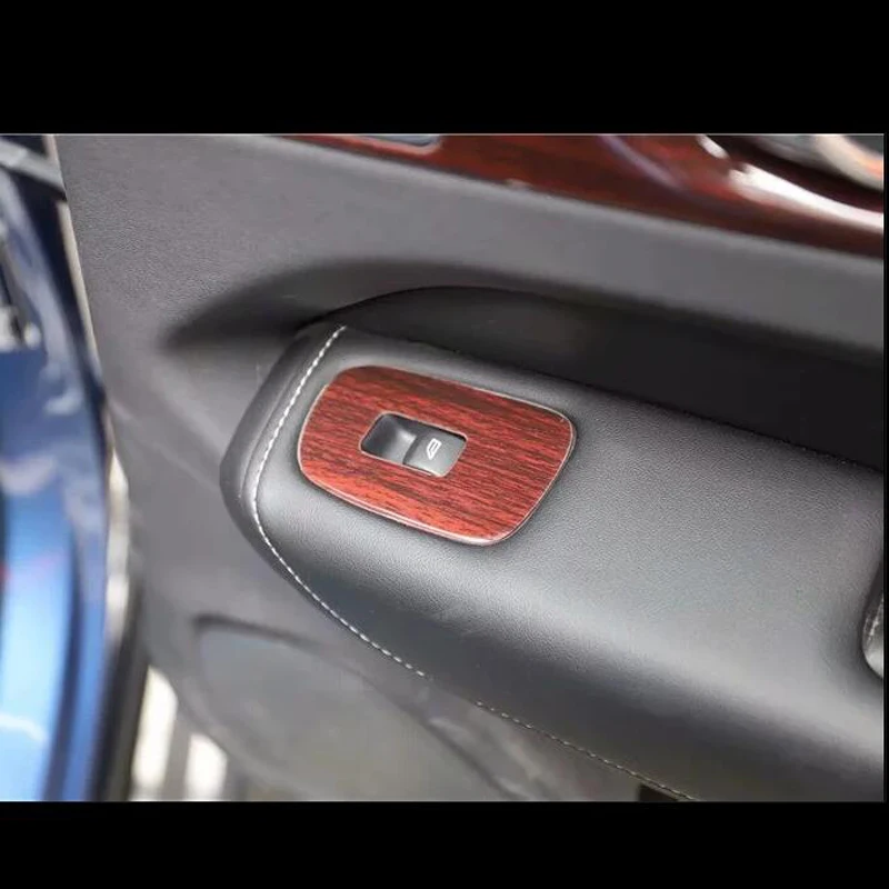 

For Volvo XC60 2018 4PCS Wood ABS Chrome Car Interior Door Window Lift Glass Switch Buttons Cover Molding Car Styling
