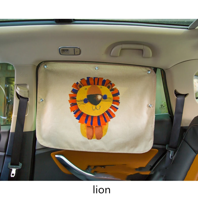 70 см* 50 см автомобильное лобовое стекло автомобиля солнцезащитный козырек шторы милый мультяшный Автомобиль Стайлинг заднего бокового окна солнцезащитный козырек оконные шторы - Цвет: lion