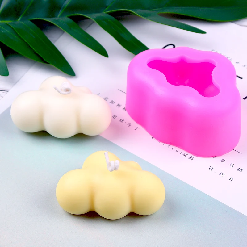 

WCIC DIY Candle Moulds 3D Clouds Shaped Soap Molds Non Stick Pastry Cake Mould Decorating Tools Handmade Soap Silicone Mold