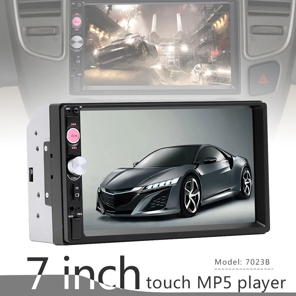 

7 Inch 2 DIN Bluetooth In Dash HD Touch Screen Car Video FM Radio Stereo Player Aux In Rearview Camera for PHone Mirror Link
