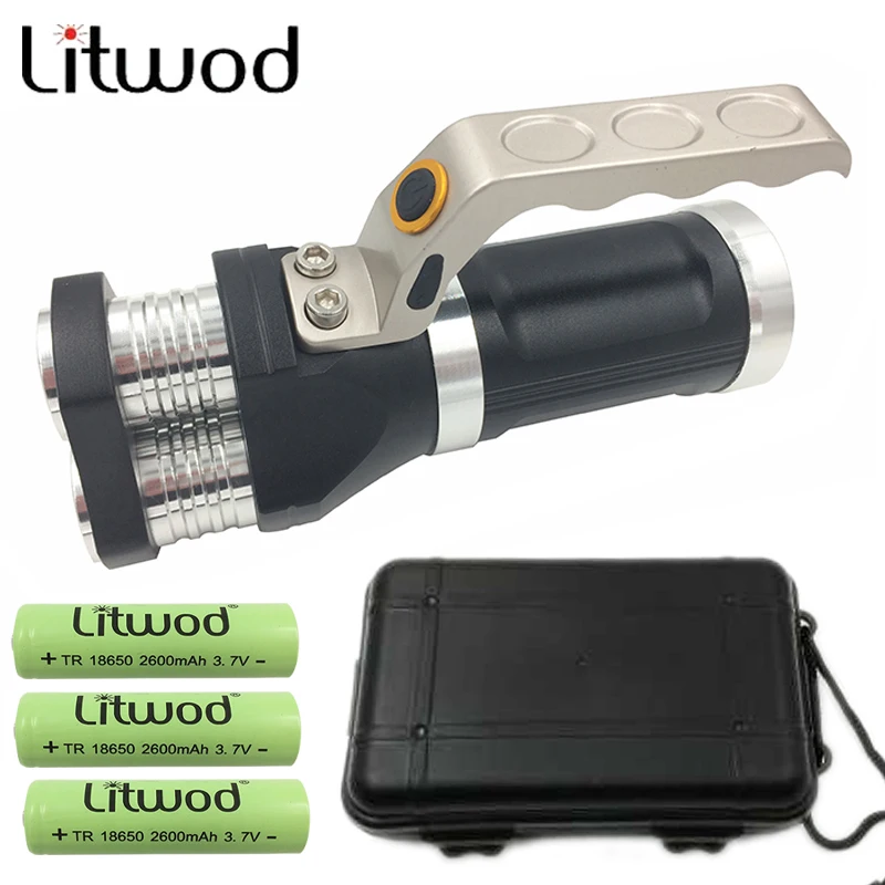 

z30 LED flashlight 3 PCS XM-L T6 beads Rechargeable Portable Light Hand Lamp 12000LM 3 model led torch +toolbox 3 batteries