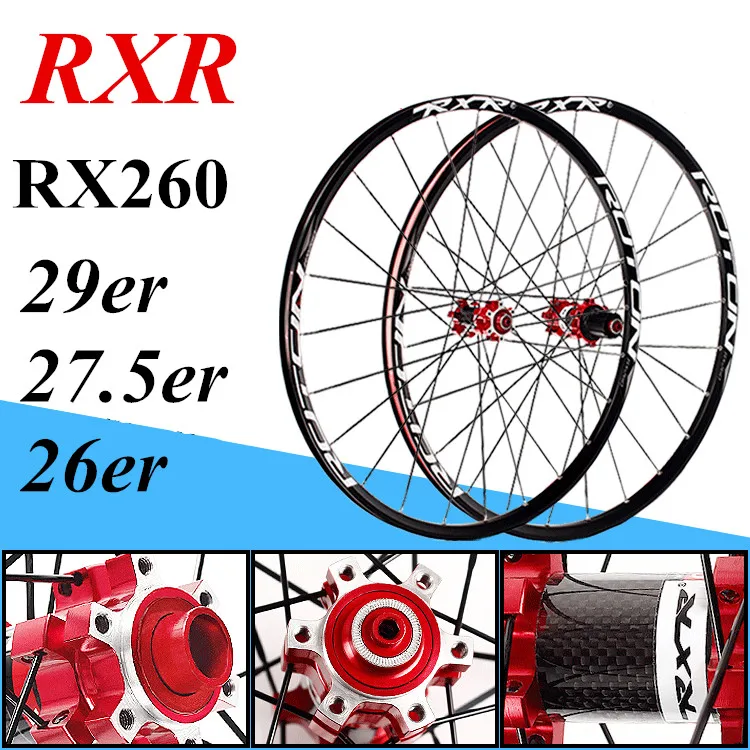 

RXR mtb mountain bike wheel set carbon fiber hub 5 bearing 26 27.5 29 wheel set mtb bicycle wheel compatible for sram shimano