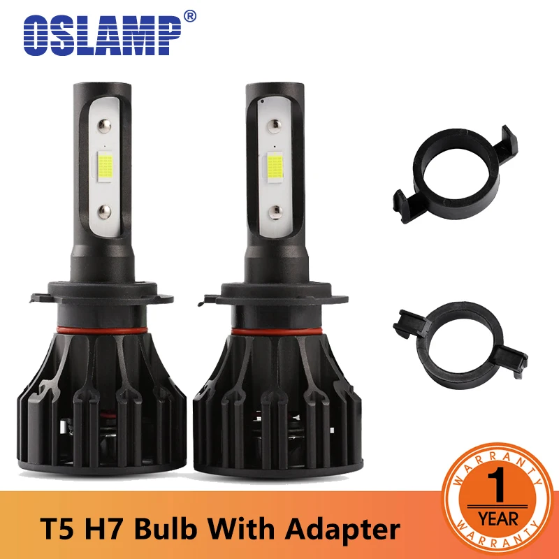 Oslamp H7 светодиодный фонарь с адаптером KP 103 8000лм 72 Вт однолучевой Светодиодный
