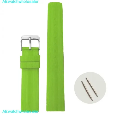 20mm Green Color Silicone Jelly Rubber Ladies Men Watch Band Straps WB1071L20JB