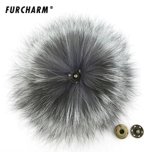 15 см Натуральная Серебряная шапка из меха лисы с помпоном из натурального Лисьего меха помпоны из натурального меха помпоны аксессуары для шляпа и Сумка Обувь шарф с кнопками