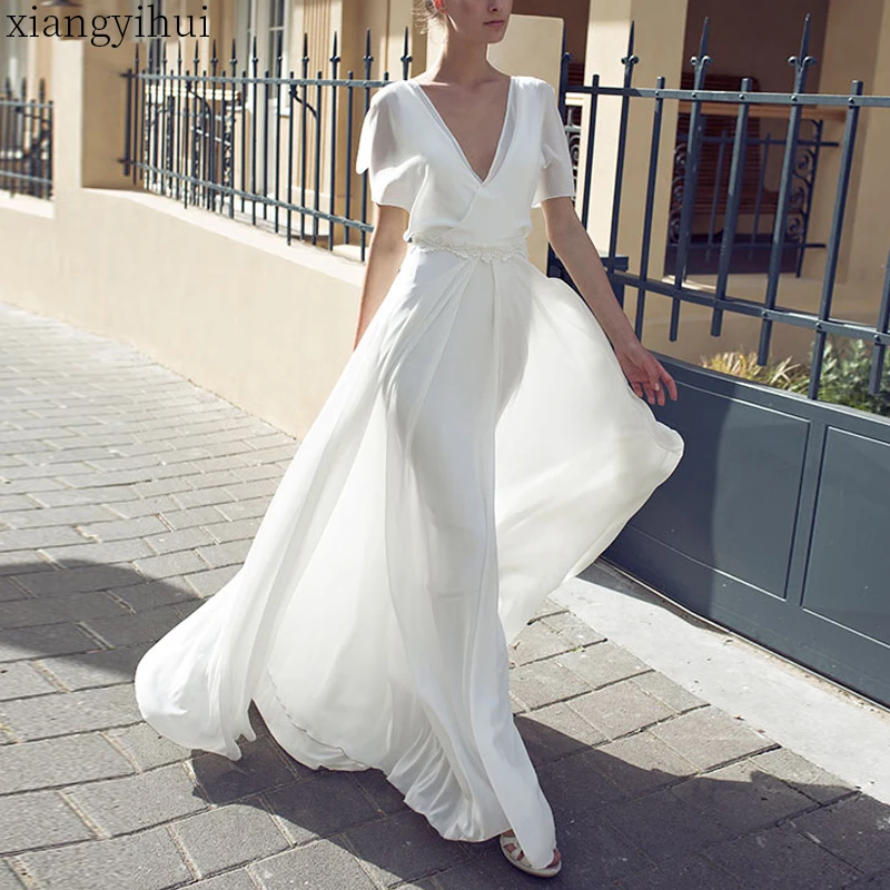 summer maxi dress with short sleeves