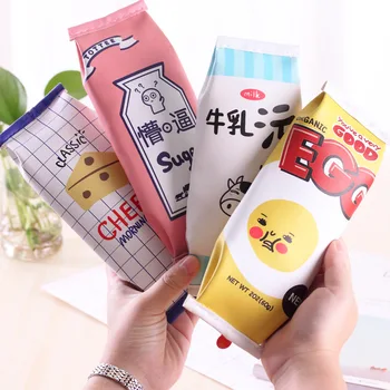 

Milk Candy Macaron Popcorn Cake Shape Cute Pencil Case Kawaii Zipper Pencilcase Pencil Bag Office&School Supplies Gift For Kids