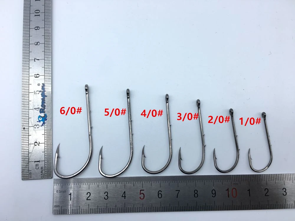 Rompin 50 шт./пакет 92247 рыболовные крючки черные офсетная печать нарезанный длинные колючей хвостовик Baitholder приманки крючок Размеры 6#-6/0
