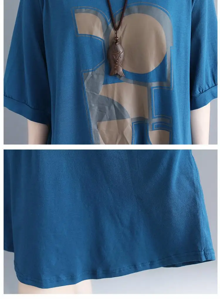 0321 синий/белый Vestidos с капюшоном футболка платье для женщин свободный с короткими рукавами хлопок плюс размеры повседневное футболки