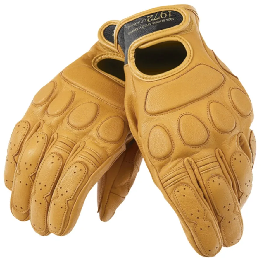 

100% Genuine Leather Vintage Motorcycle Gloves Racing Knight Luvas Dain blackjack 1972 Locomotive mountain bike Gloves