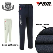 Golf Pants Boys PGM Children Winter Warm Fur Teenagers Waterproof Training Trousers Elastic Soft Sports Golf Pants D0745
