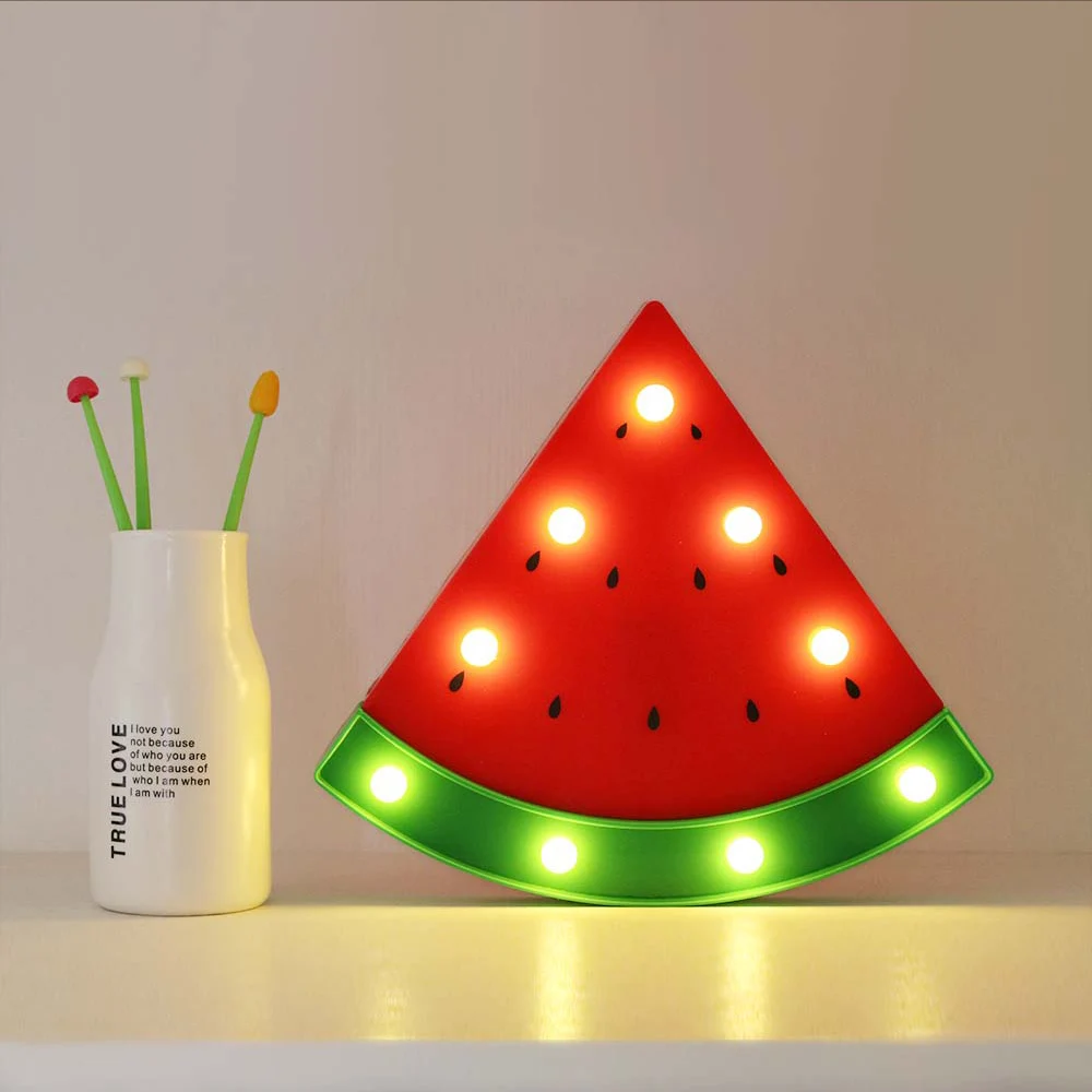 

Night Light Watermelon Wall Lamps LED Night Light For Kids Rooms Battery Power Night Table Plastic Lamp Party Decoration Light