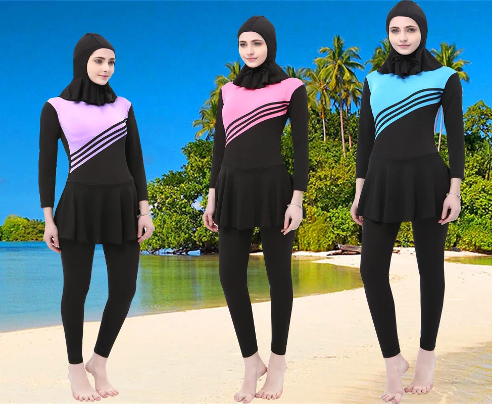 Full Cover Swimwear Women Hijab Muslim Swimsuit Plus Size Conservative