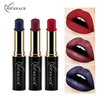 

NICEFACE 24 Color Waterproof Pigments Red Metallic Lipstick Sexy Long Lasting Smooth Velvet Matte Lip Stick Batom Maquiagem