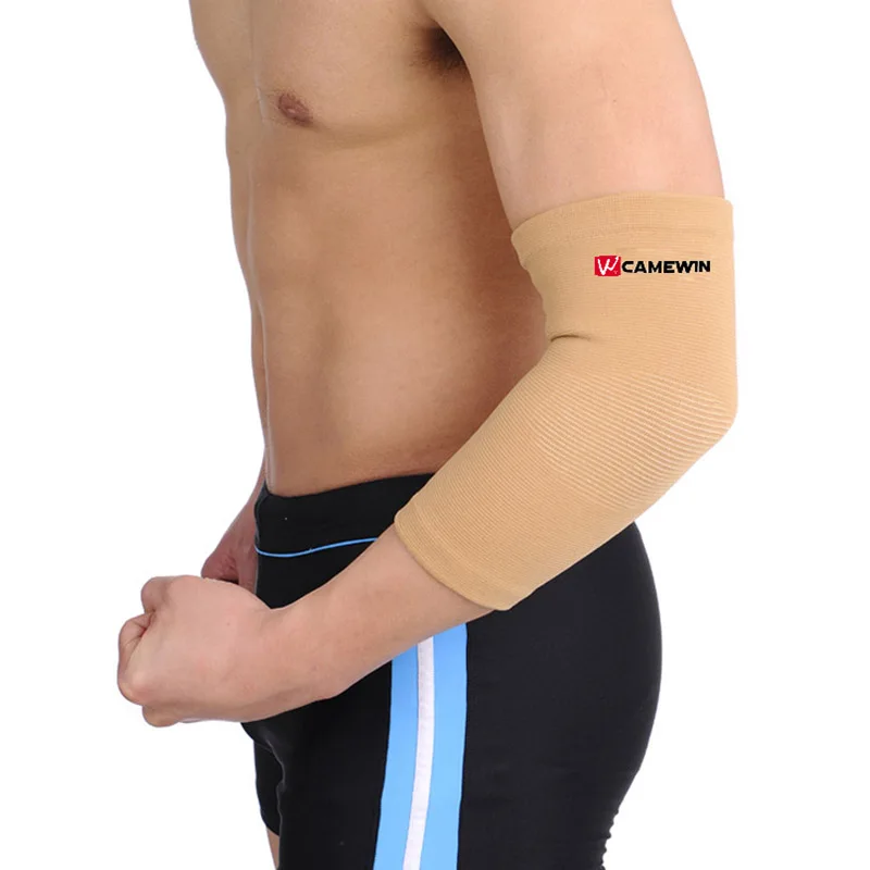 CAMEWIN 1 قطعة دعامة كوع مطاطا رياضة الرياضة الكوع واقية سادة تمتص العرق الرياضة كرة السلة الذراع كم دعامة المرفق