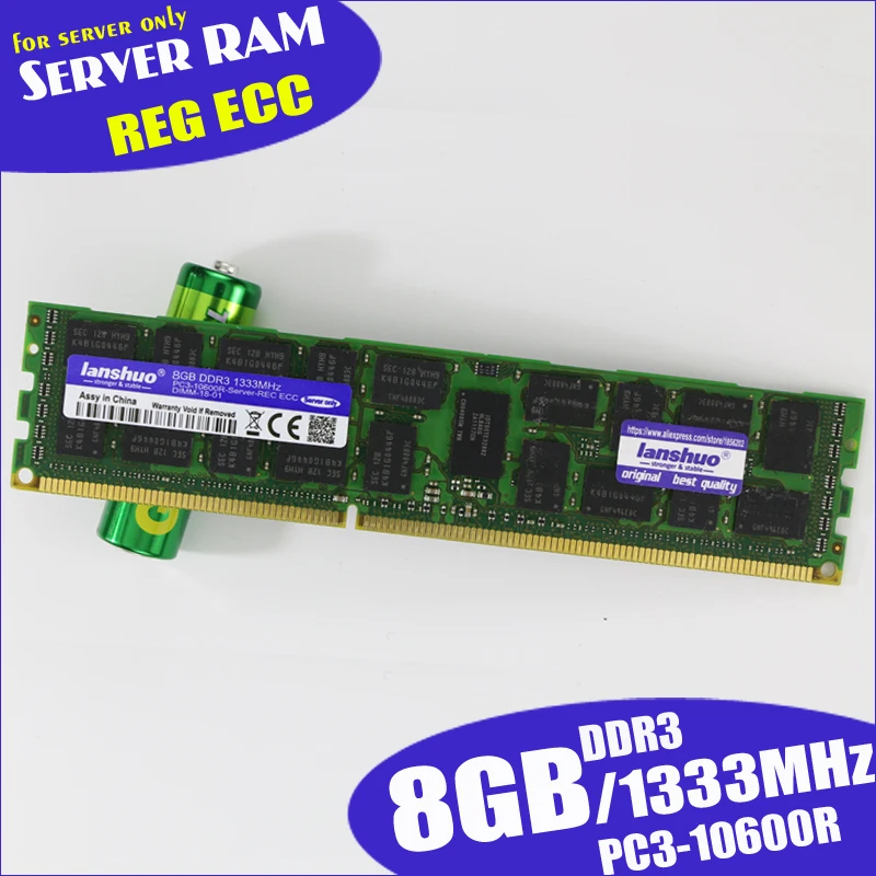 

lanshuo 8GB PC3 10600R DDR3 1333MHz 8G 2Rx4 REG ECC High Quality server memory RAM 100% normal work sell 1600 1866