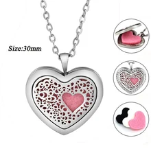 Детский Ароматерапия Эфирные масла диффузор ожерелье Магнитный парфюм медальон с кристаллами 316 нержавеющая сталь в форме сердца кулон
