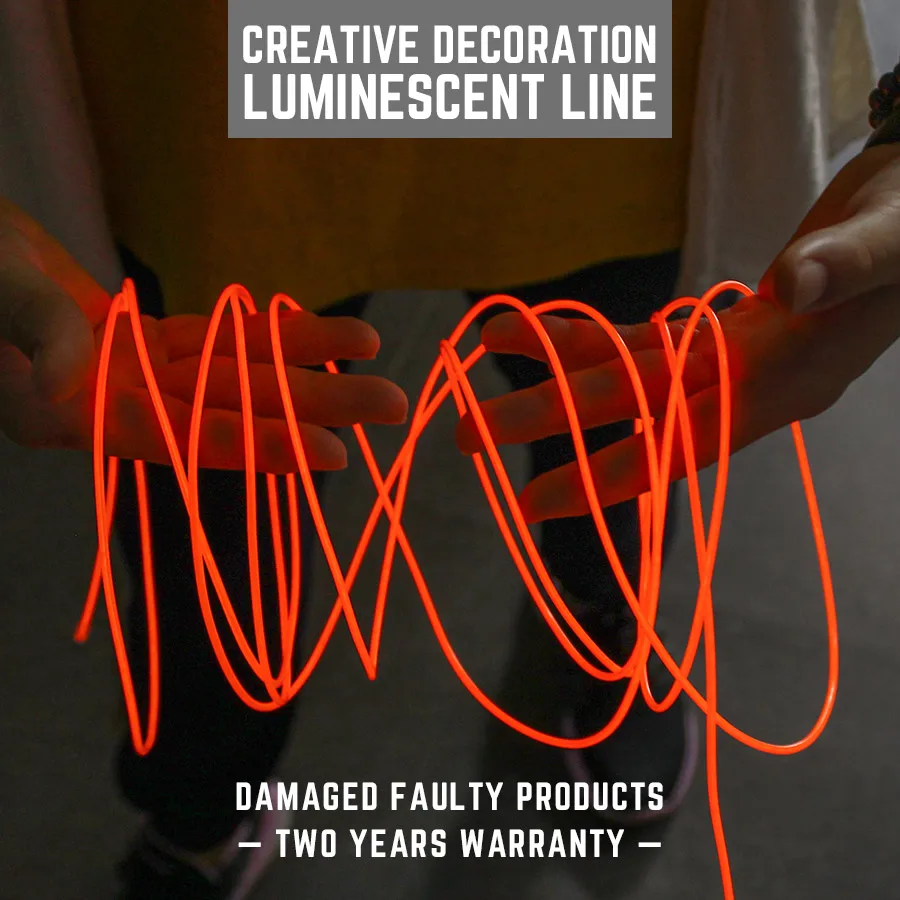 

3M/5M Flexible EL Wire led String Light Neon Light Dance Party Decor Light string Neon LED lamp Rope Tube Waterproof LED Strip