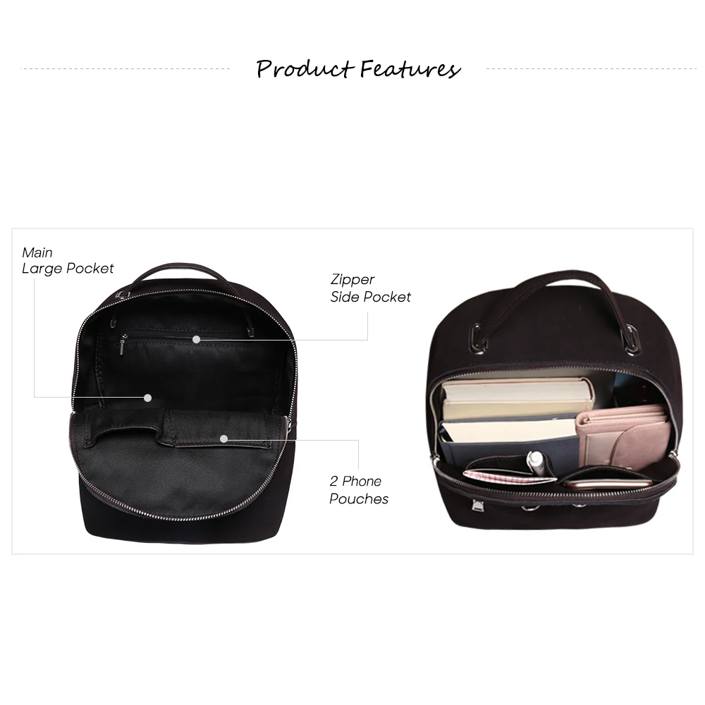 2018 Women Genuine Suede Leather Backpack Female Casual Leisure Zipper Chains Nubuck Travel School Bag Teenager Girls Mochila