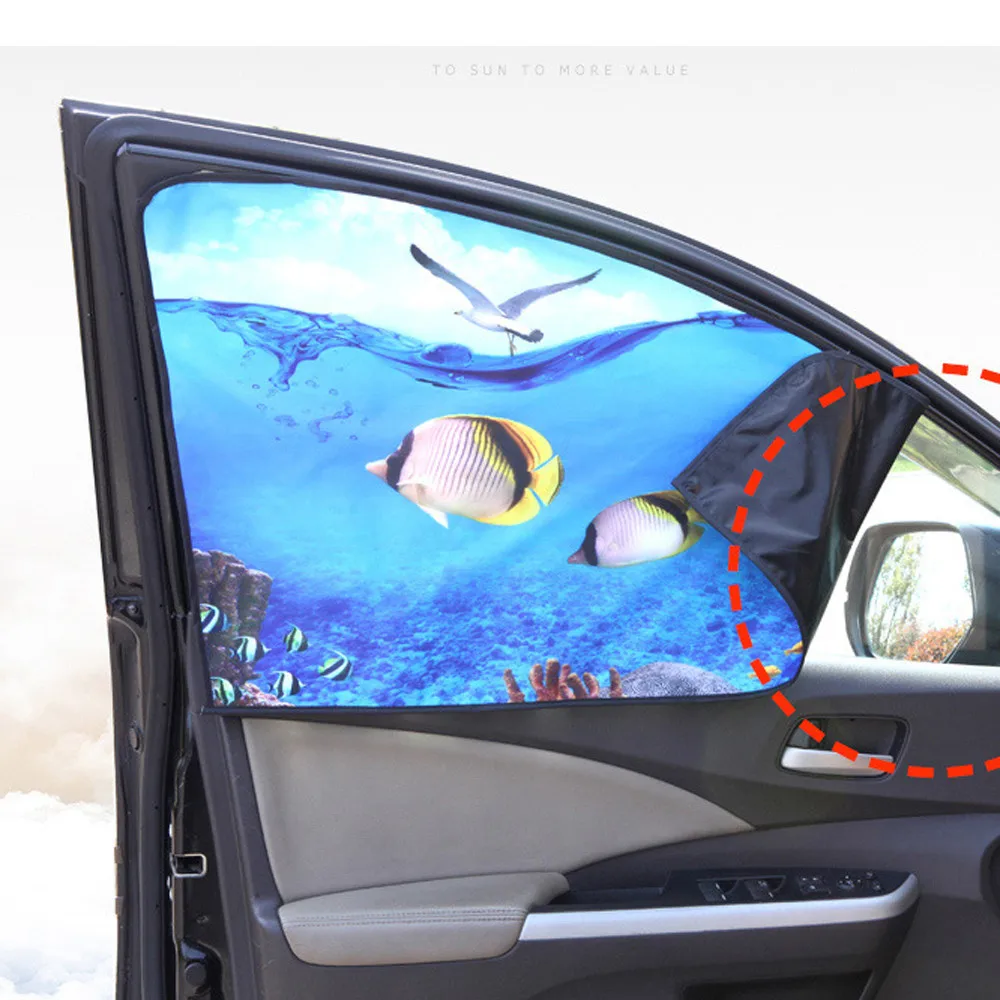 Универсальный детский солнцезащитный козырек на присоске для окна автомобиля, мультяшная занавеска, защита от УФ-лучей, сетчатый козырек, солнцезащитный козырек, боковое окно