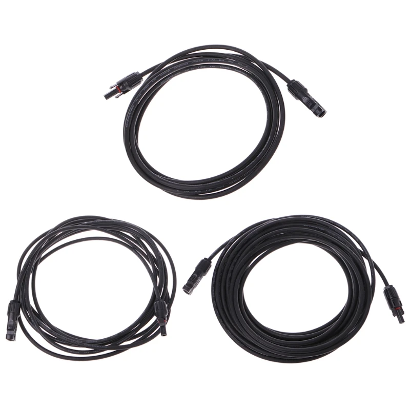 OOTDTY 3/5/10m Solar Panel Extension Cable Black 12 AWG PV Wire MC4 Connector Cable Cable