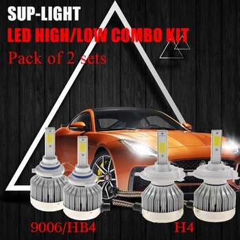

4pcs/lot H4 9006 9003 HB4 LED Total 120W 12000LM LED Headlight High low Beam Combo Kit 6000K 6K White x4