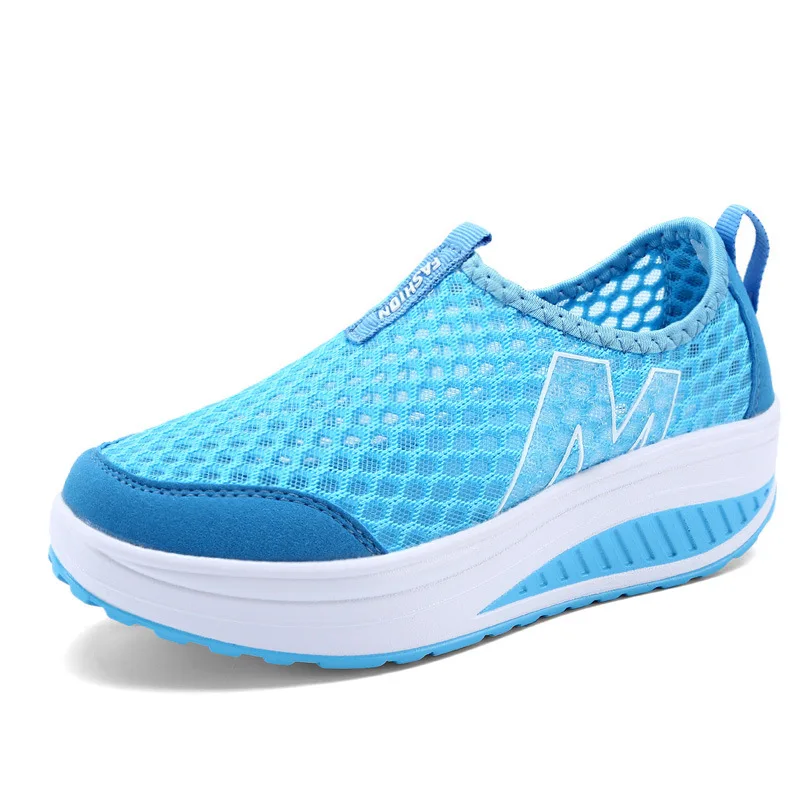SWYIVY Lose Weight Swing Shoes Summer Women Platform Sneakers Slip On New Breathable Slimming Toning Shoes Sneaker Platform