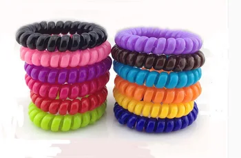 

by ems or dhl 100sets 100pcs/set Hot Sale Solid candy color hair scrunchies rope for girls elastic telephone wire hairband