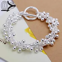 Оптом посеребренный браслет, свадебные ювелирные аксессуары, модные серебряные браслеты с украшением «виноград» браслет