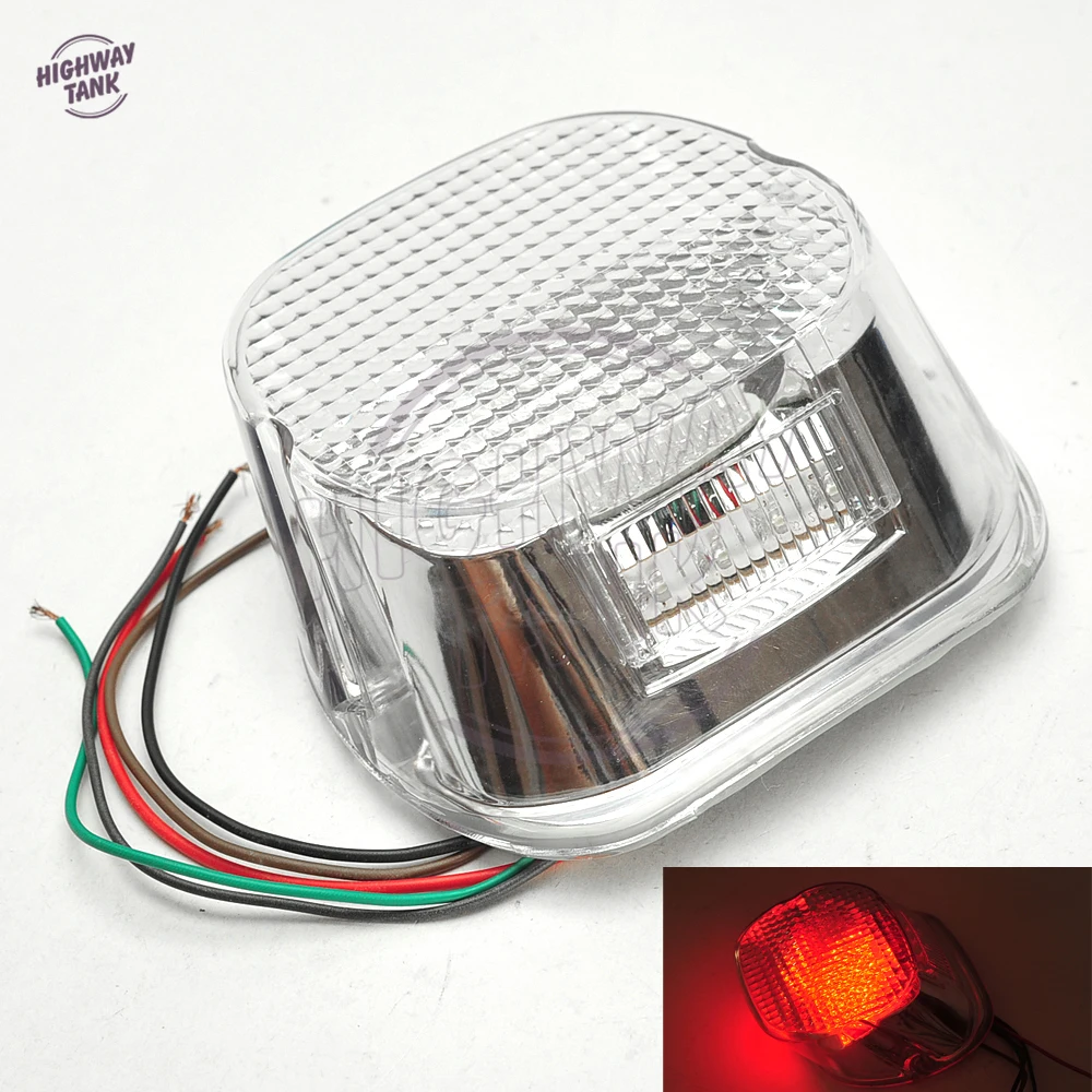 

Clear LED Motorcycle Tail Brake Light Moto Rear Lighting case for Harley Dyna Sportster Touring model FX FXD FXR 2000-2016