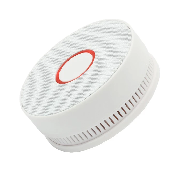 

Wireless Portable Smoke Detector Alarm Sensors Security Built-in Lithium Battery Sound & Flash Alarm & LED Alarm Indicator White