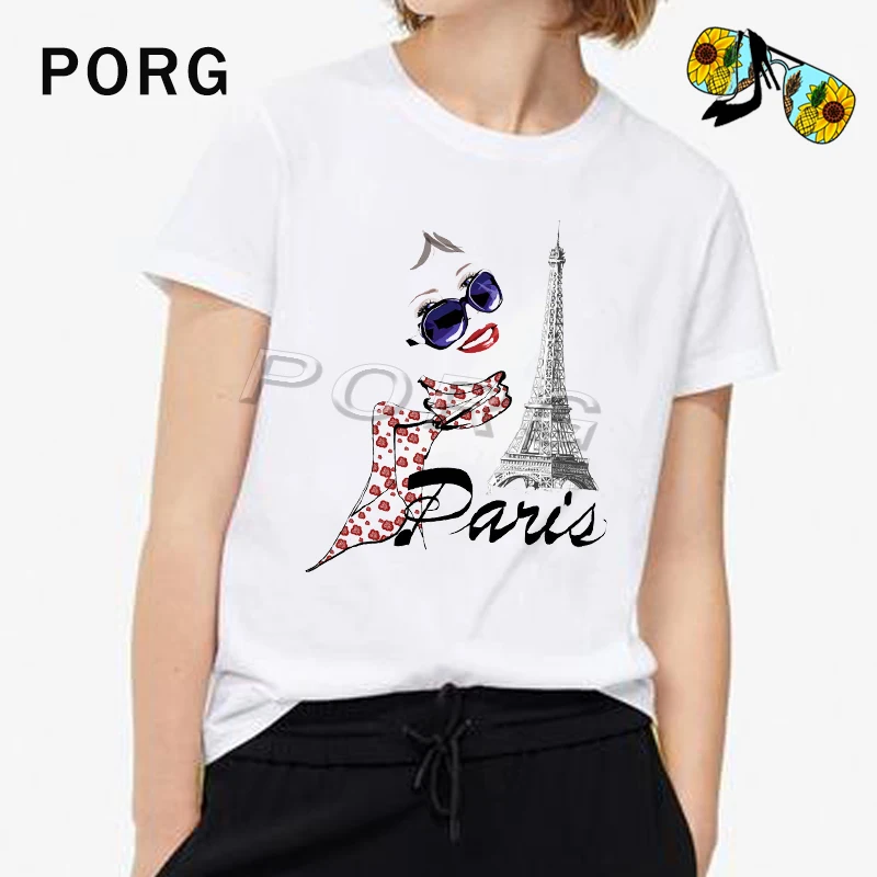 

Paris Girl T Shirt Women Fashion Gothic Tshirt Harajuku Streetwear Tops&Tees Aesthetic T-shirt Camisetas Verano Mujer 2019 New