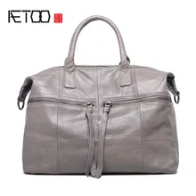 AETOO Новая женская большая сумка, женская простая кожаная сумка, сумка на плечо, Женская Большая вместительная сумка, женская сумка