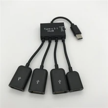 1 комплект 4в1 USB 3,1 тип-c для Micro+ 3 порта USB 2,0 power Charging Host несколько переносной кабельный хаб адаптер