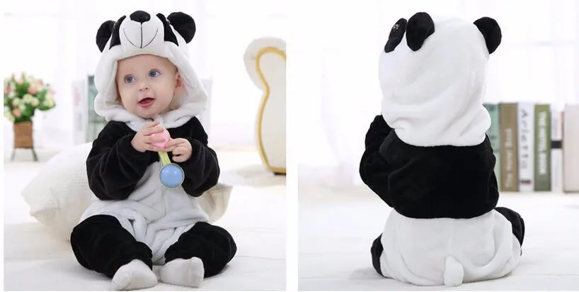 EOICIOI Детский комбинезон панда стежка кошка одежда для новорожденных с капюшоном зимние комбинезоны милые мягкие фланелевые импортные